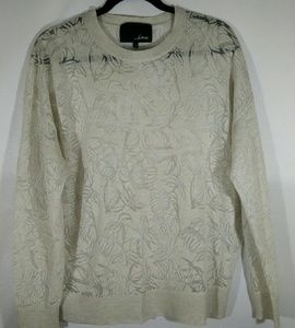 LINE Knitwear Sheer Off White Metallic Sweater S